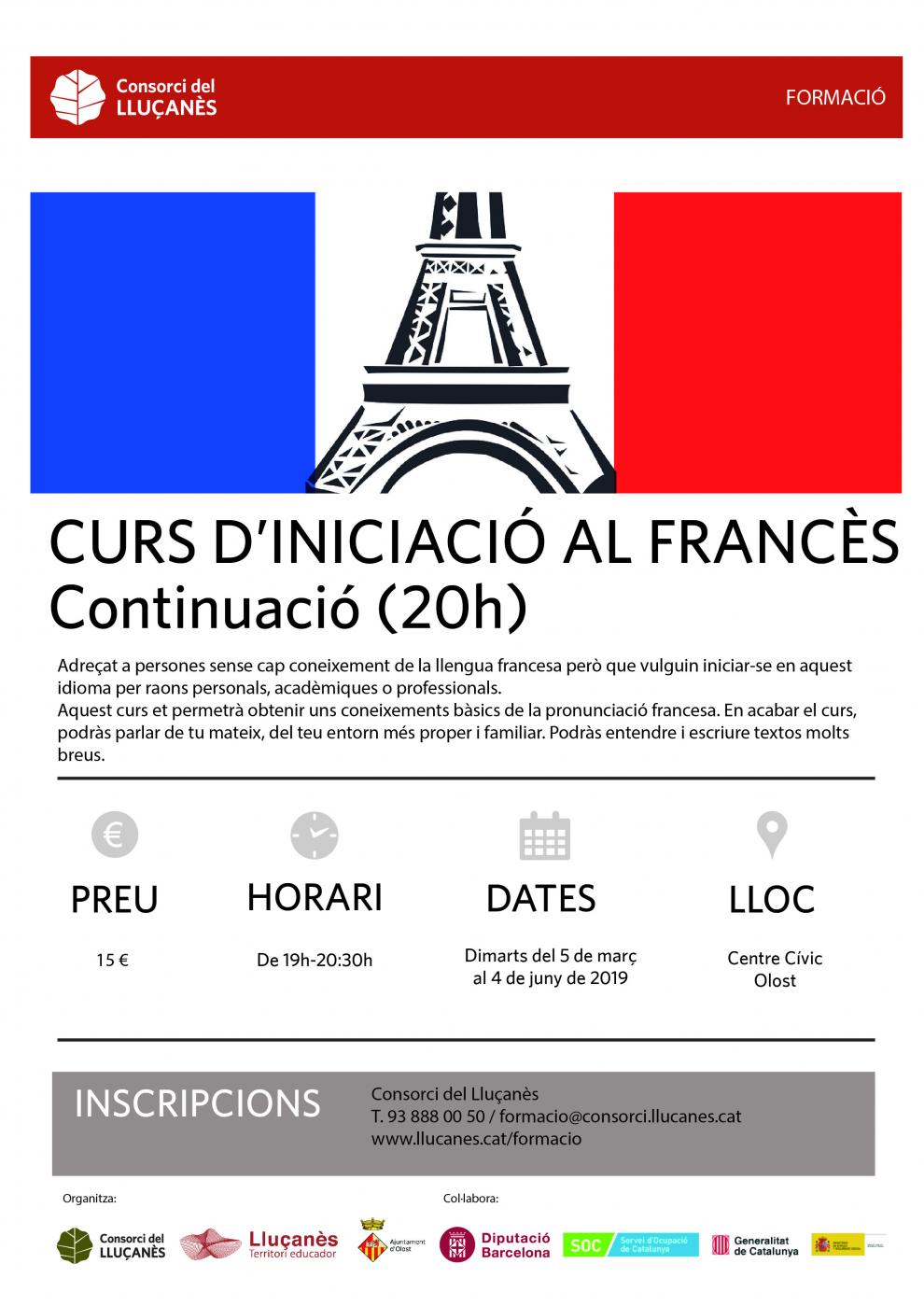 Continuació del Curs d'iniciació al francès a Olost
